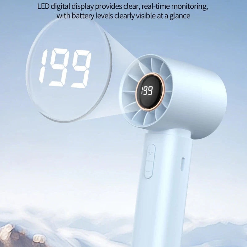 Lenovo Handheld Small Cold Air Fan High-speed Portable USB Rechargeable Mini Cooling Device for Summer Office Desktop Outdoor Peaceful Pleasures Health and Wellness