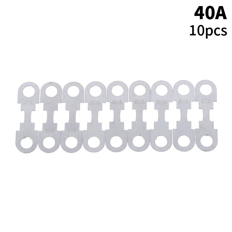 10-Pack Automotive Flat Zinc Fuses 30A–150A 32VDC Car Insert