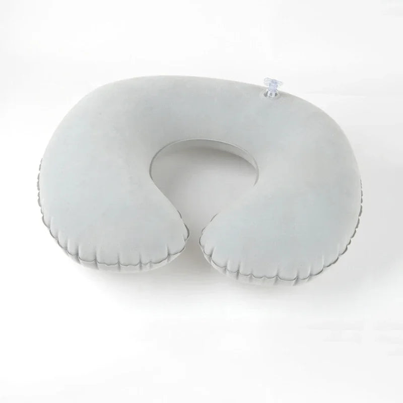 Inflatable C-Shaped Travel Neck Pillow | Portable PVC Cushion