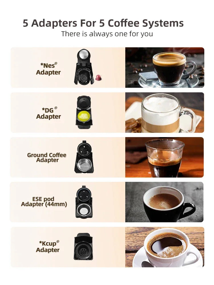 HiBREW Multiple Capsule Coffee Machine 5 in 1 | 20 Bar Coffee Machines Peaceful Pleasures Health and Wellness