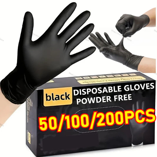 Black Nitrile Disposable Gloves 100pk – Powder Free S/M/L/XL Disposable Nitrile Gloves Oasis Select