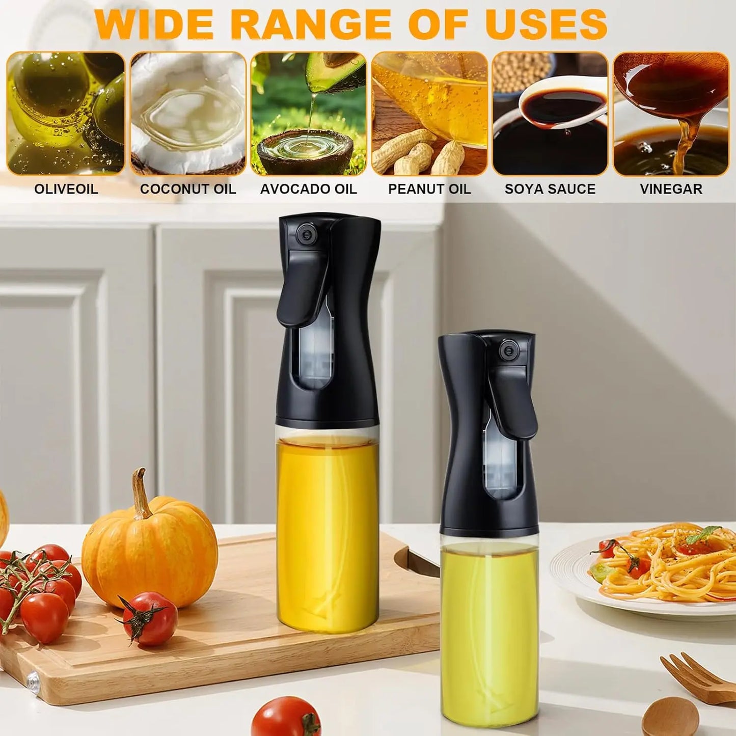 Oil Sprayer for Cooking,300ml Olive Oil Spritzer,Oil Sprayer for Air Fryer, Salad,BBQ,Roasting Peaceful Pleasures Health and Wellness