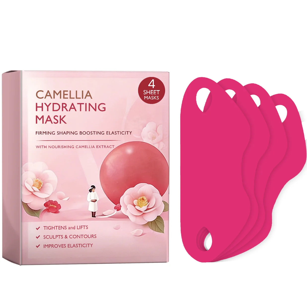 Facial Mask Double Chin Lifting Patches for Women Peaceful Pleasures Health and Wellness 4pcs in boxed