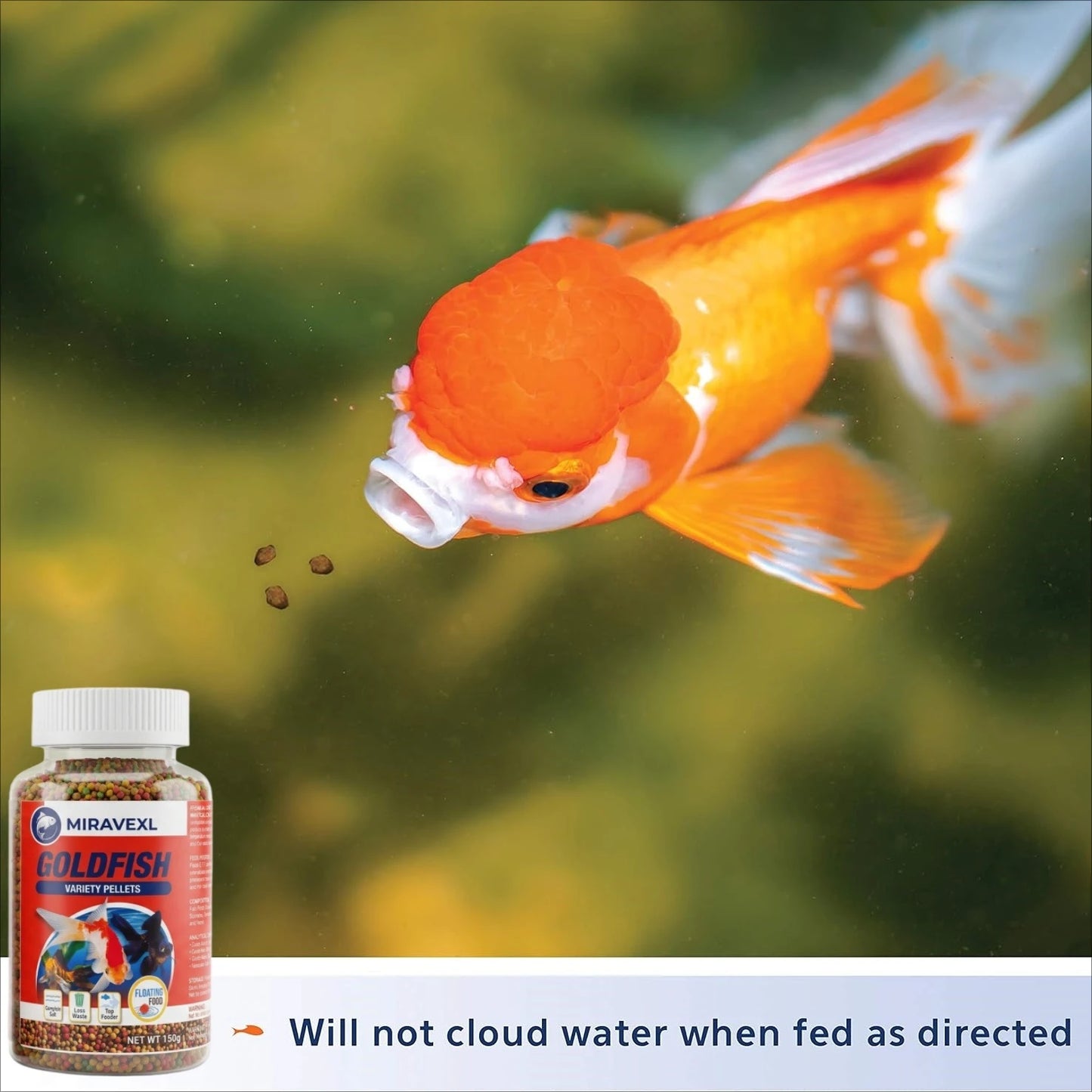 1MM Floating Goldfish Food Pellets Koi Pond Fish Growth Natural Color Enhancing Krill Spirulina Clear Water Formula Daily Diet Peaceful Pleasures Health and Wellness