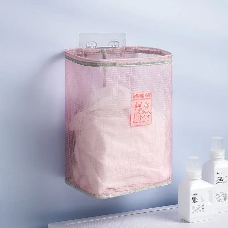 New Large Capacity Foldable Dirty Clothes Basket for Household Wall Mounted Mesh Bathroom Drainage and Moisture Prevention Boxes Peaceful Pleasures Health and Wellness