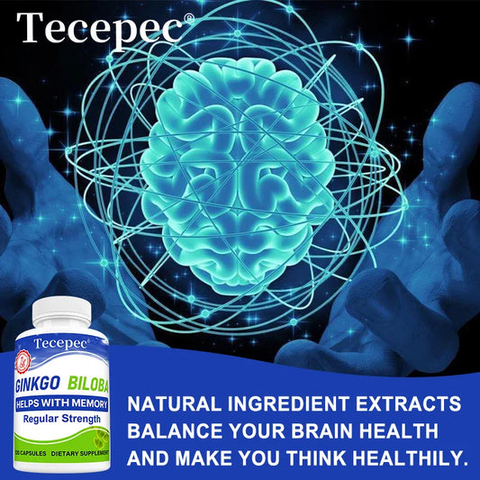Ginkgo Biloba Extract Capsules 1000mg - Attention, Concentration, Brain Power & Memory Support, Caffeine-Free Nootropic Peaceful Pleasures Health and Wellness