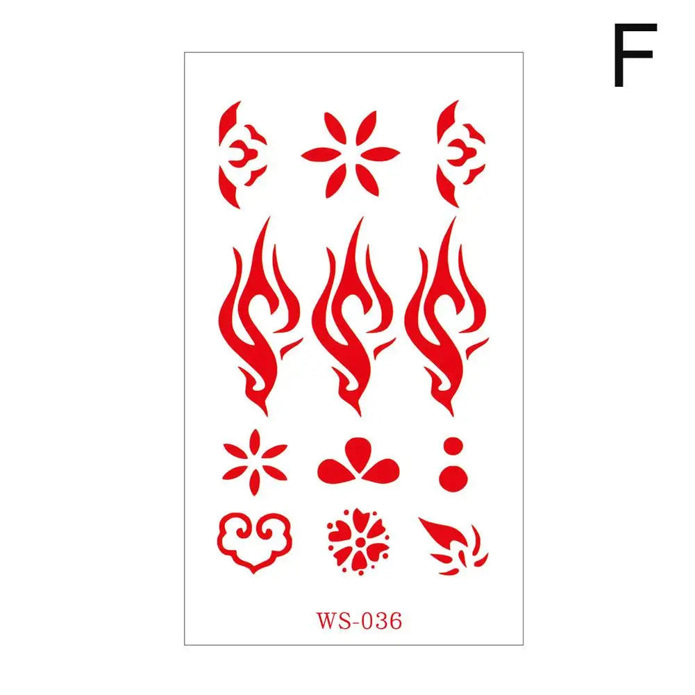 Chinese Ancient Style Forehead Temporary Tattoo Stickers | 15 Designs