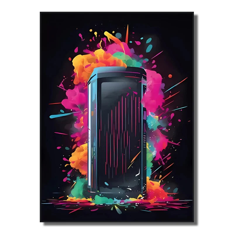 Neon Red Video Game Character Canvas Wall Art | Unframed Poster