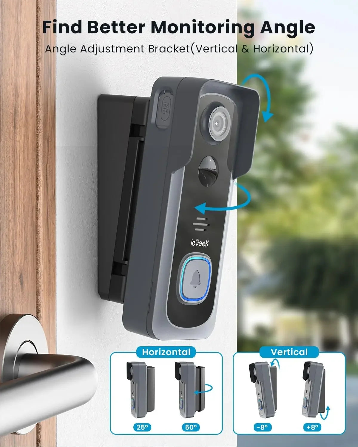 2K Wireless Doorbell Camera with No Subscription, 145° Adjustable Angle, Motion Detection & Alexa Compatible Peaceful Pleasures Health and Wellness