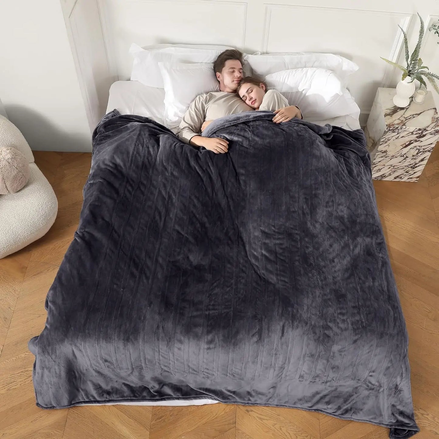 Queen Size Electric Blanket – Soft Flannel, Dual Control, 5 Heat Levels, Auto-Off Electric Heated Blanket Peaceful Pleasures Health and Wellness