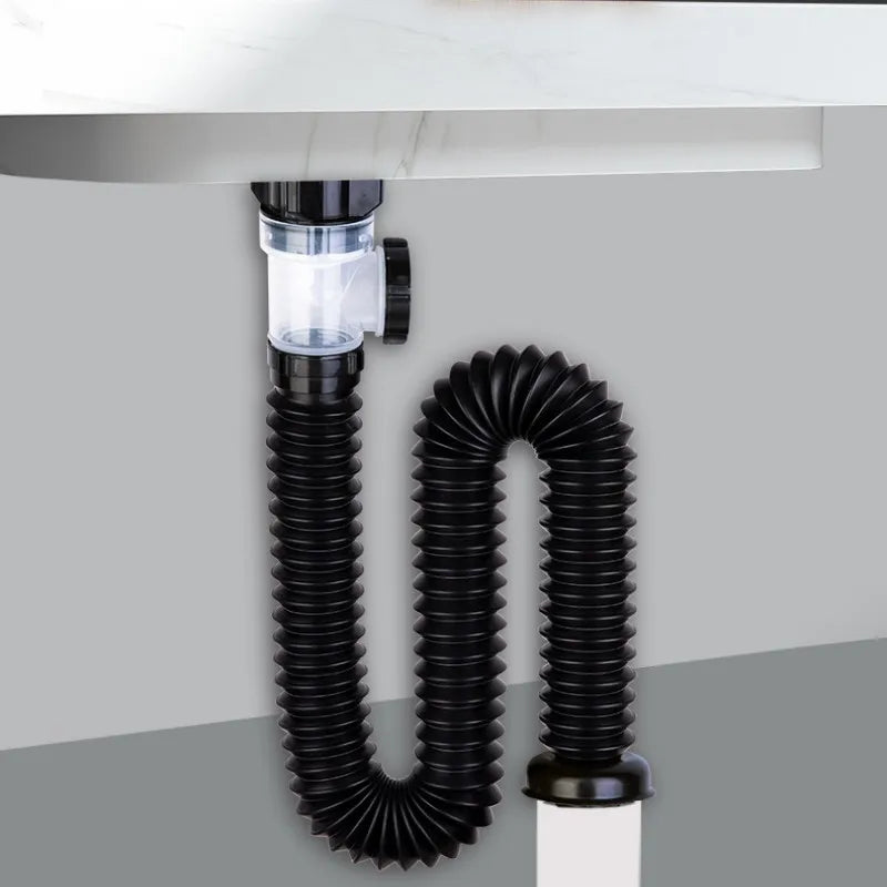 Flexible Sink Drain Pipe with Odor Trap & Strainer | Kitchen & Bath