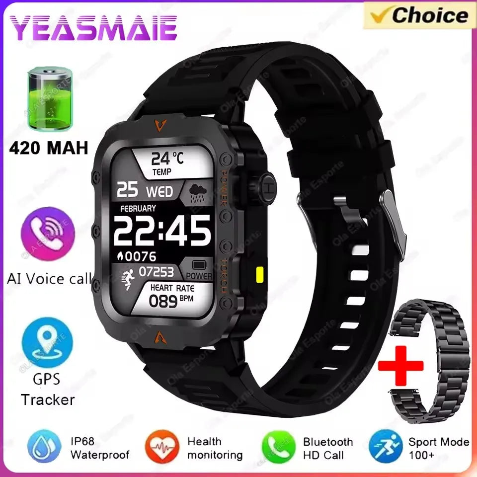 Ola Esporte Military Smartwatch – GPS, Heart Rate & Waterproof