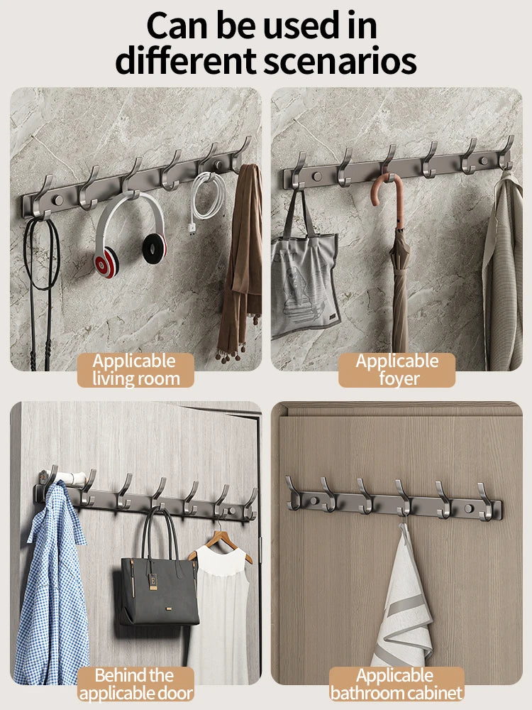 No-Drill Aluminum Wall Hook – Coat, Robe & Bag Hanger Organizer