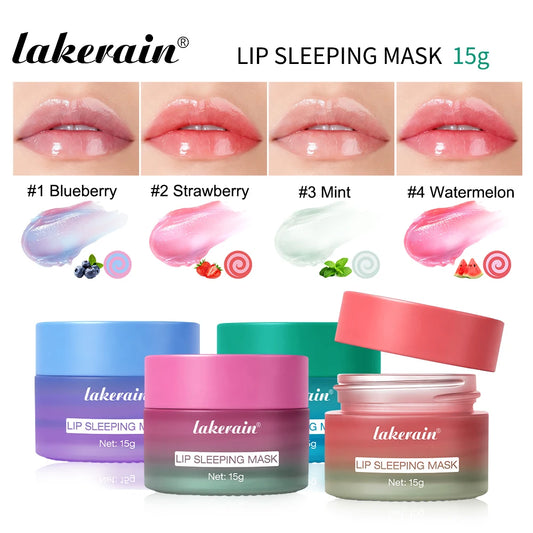 Lakerain Lip Sleeping Mask Smooth Creamy Texture Dual-Color Formula Overnight Hydration Non-Sticky Natural Protection Lip Mask Peaceful Pleasures Health and Wellness
