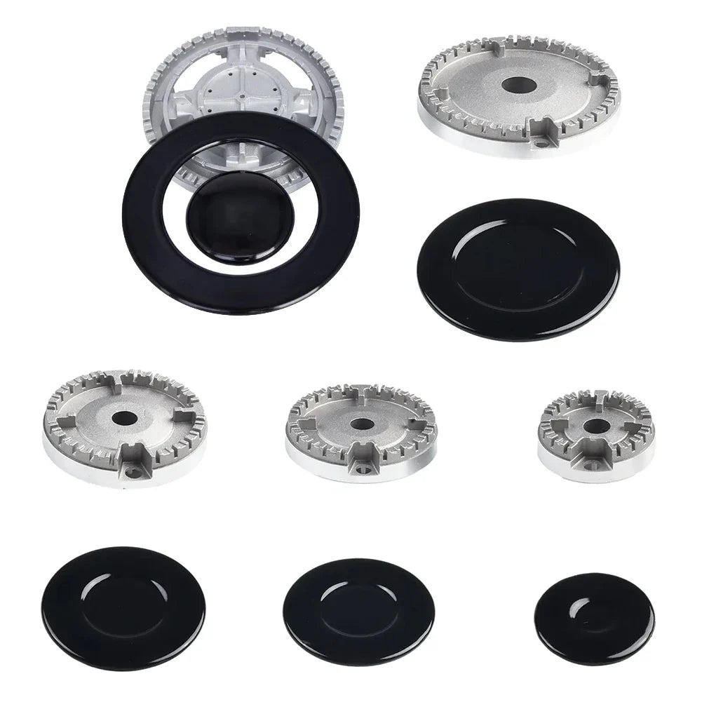 SABAF Gas Stove Burner Crown Cap & Flame Diffuser Set – 11 Pcs
