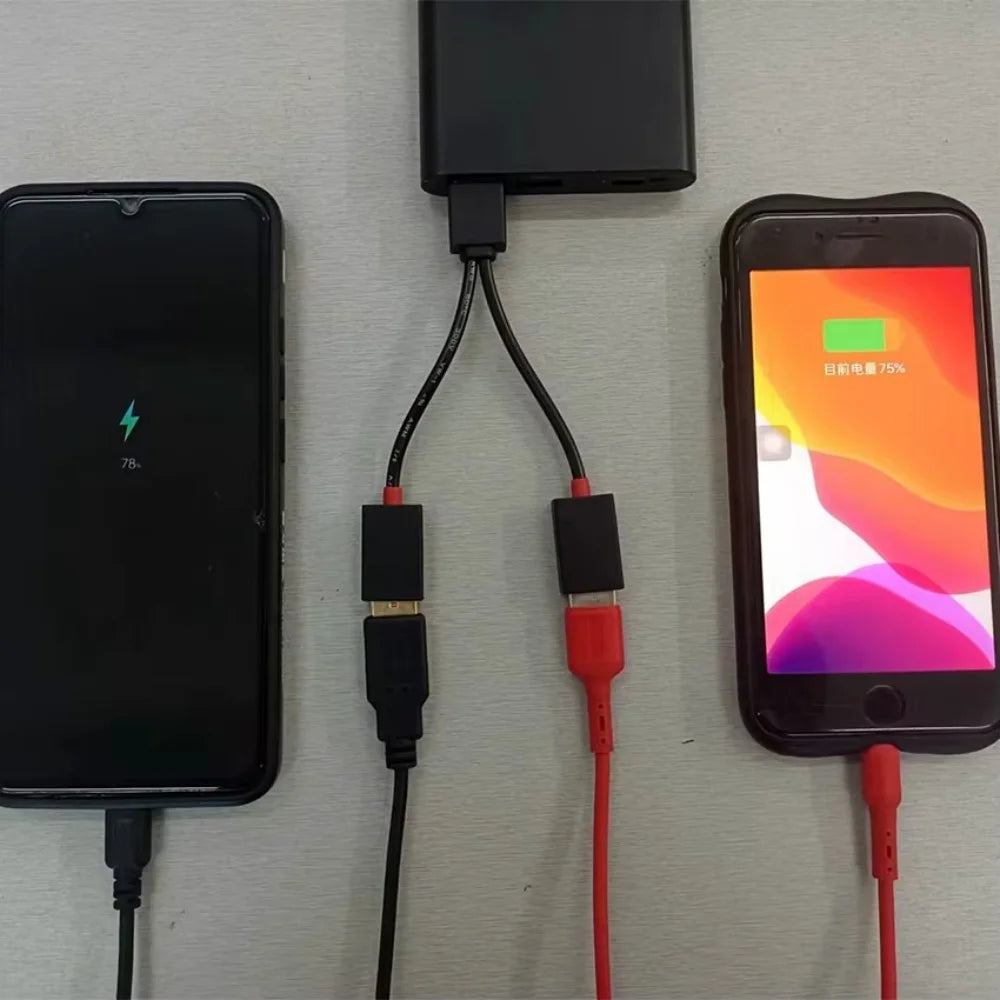 2-in-1 USB Hub Splitter – Dual Port Charging Adapter