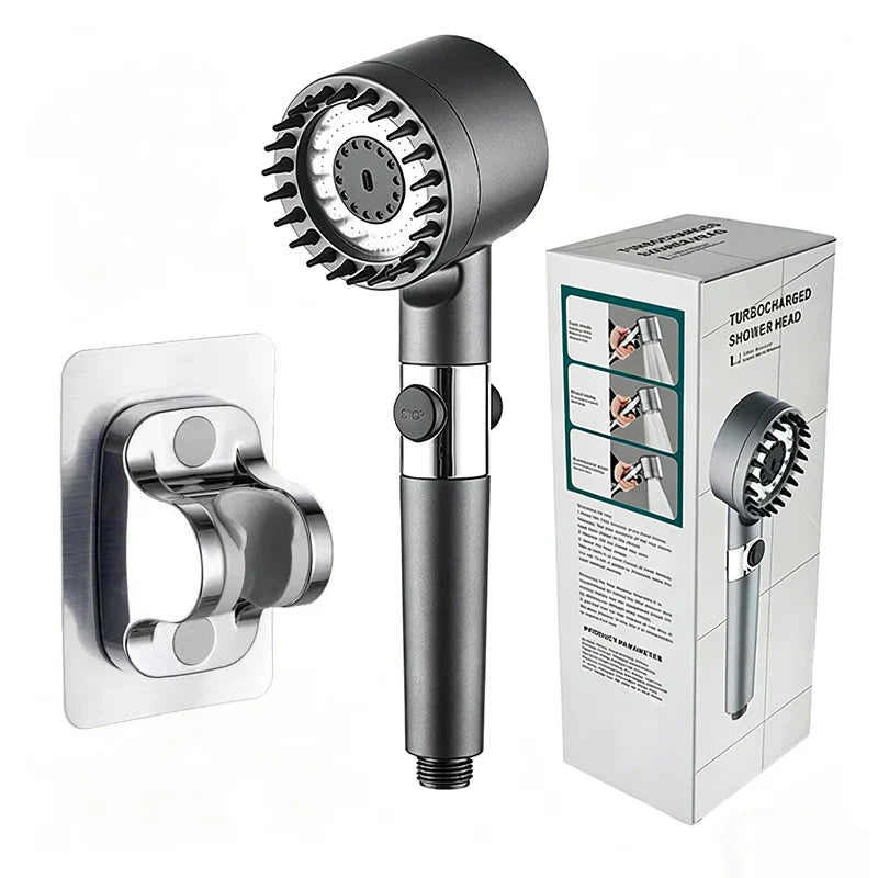 3-Mode High Pressure Filter Shower Head | One-Click Stop