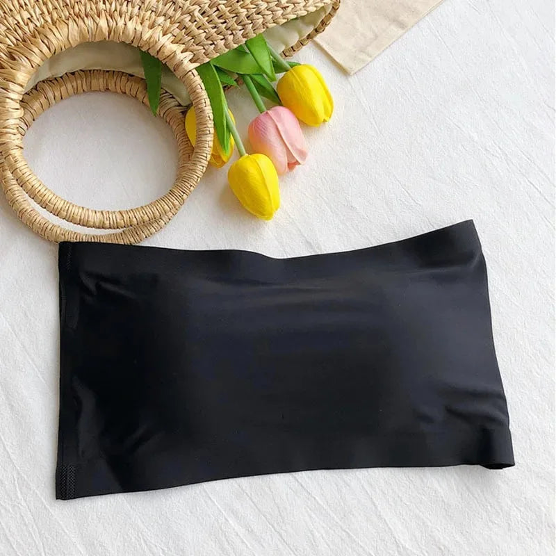 Seamless Strapless Bandeau Bra | Wireless Tube Top for Women Bandeau Bra Peaceful Pleasures Health and Wellness Black One Size