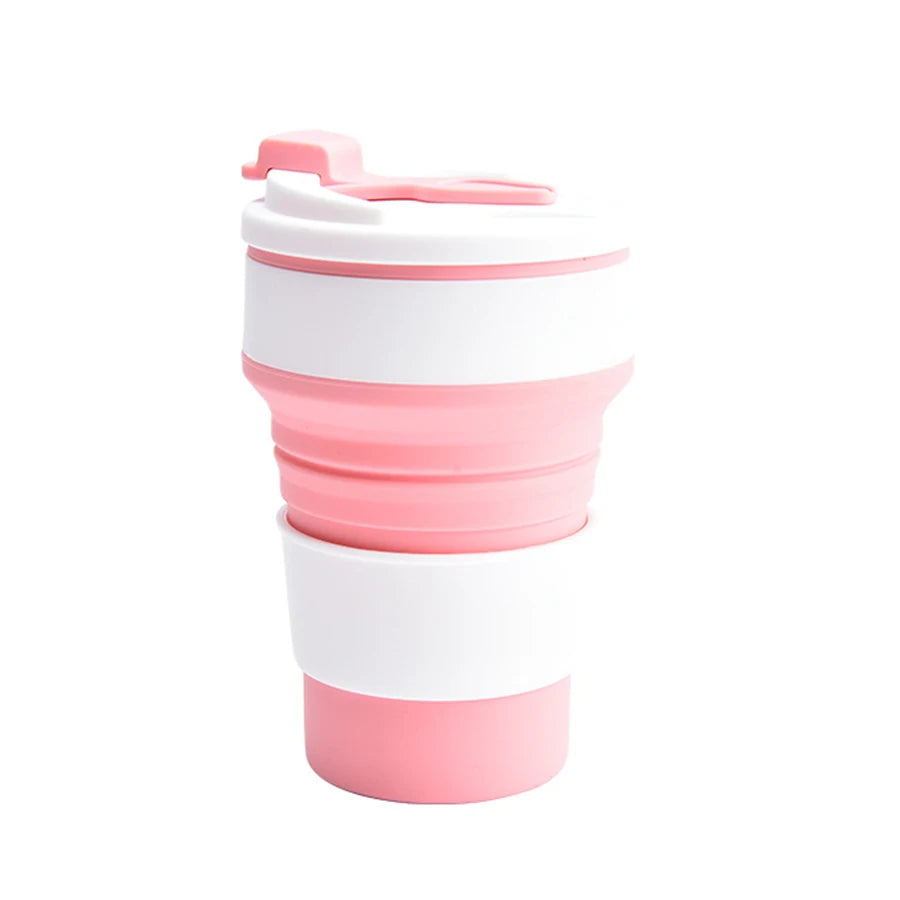 350ml Foldable Silicone Travel Cup with Lid | BPA-Free Reusable