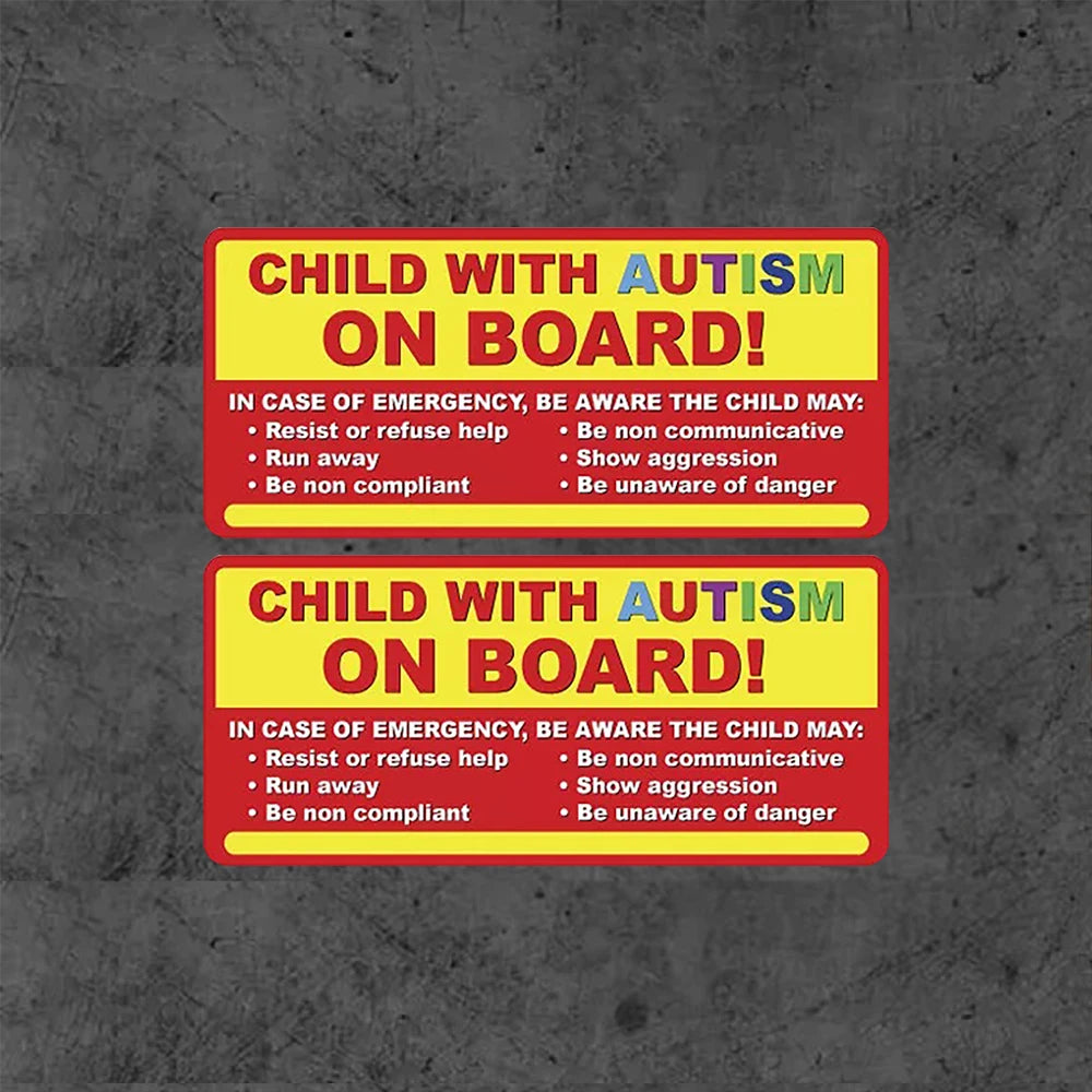 2Pack Child with Autism on board sticker decal autistic awareness vehicle bumper car 8x3.75inch Peaceful Pleasures Health and Wellness