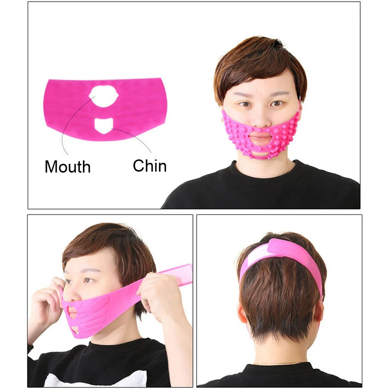 V-Shape Face Lifting Silicone Massage Mask | Chin Slimmer Belt