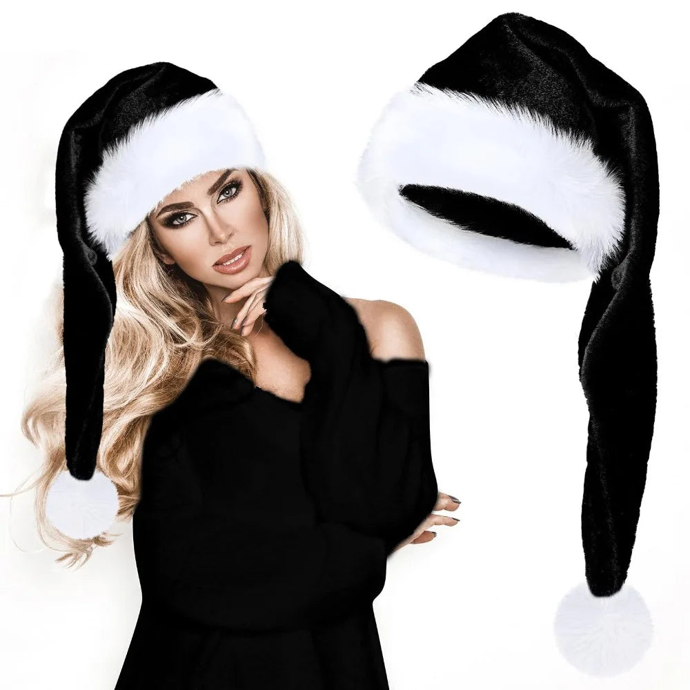 Super Long Plush Santa Hat – Soft Thickened Velvet Christmas Hat