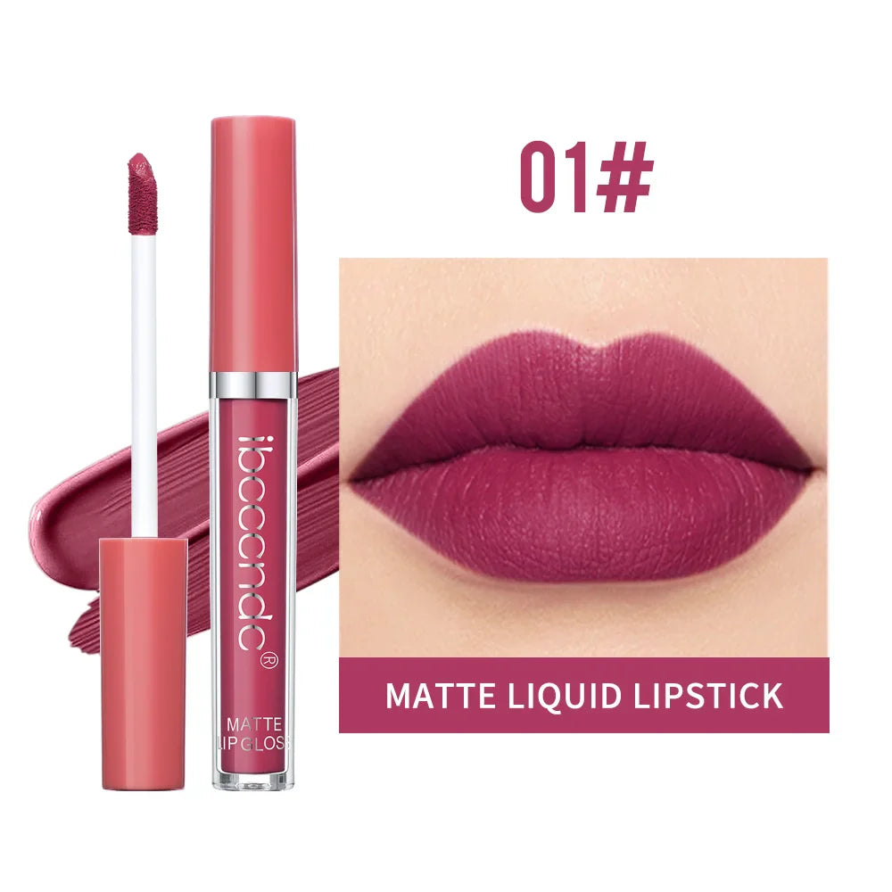 Matte Velvet Liquid Lipstick – Waterproof, Long-Lasting, 12 Shades