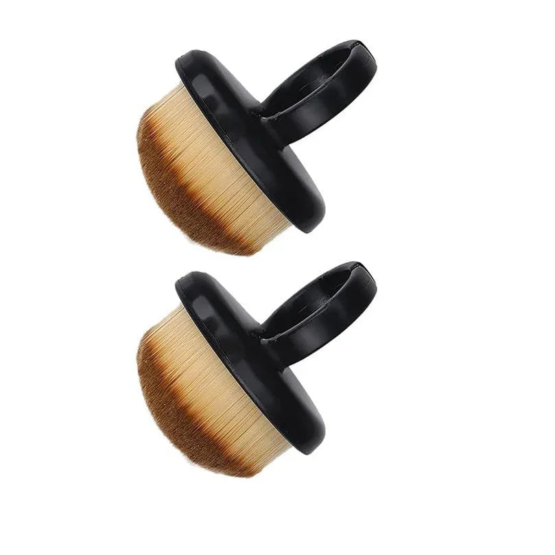 Nail Dust Cleaning Brush with Ring Handle — Manicure Tool Nail Art Tools Peaceful Pleasures Health and Wellness 2PCs-black