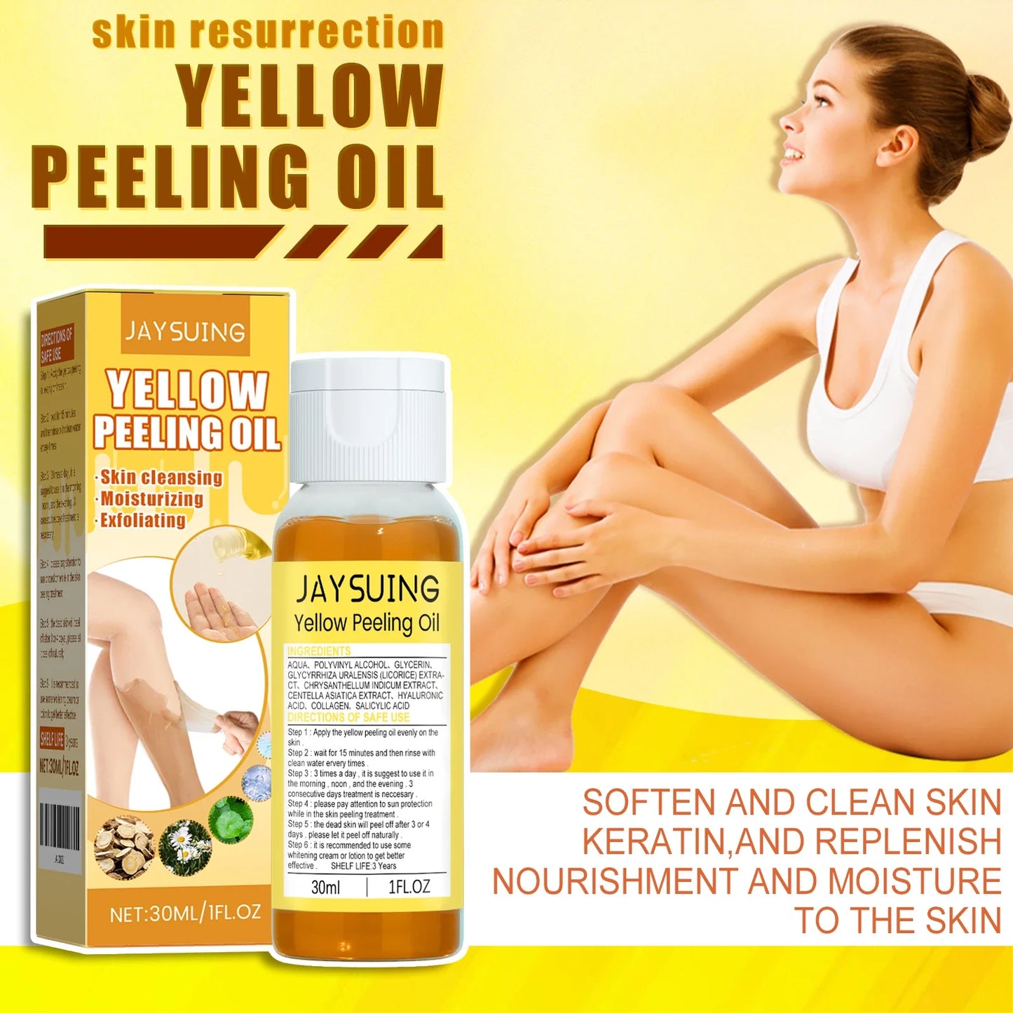 Jaysuing Brightening Exfoliating Peeling Oil 30ml | Body Glow