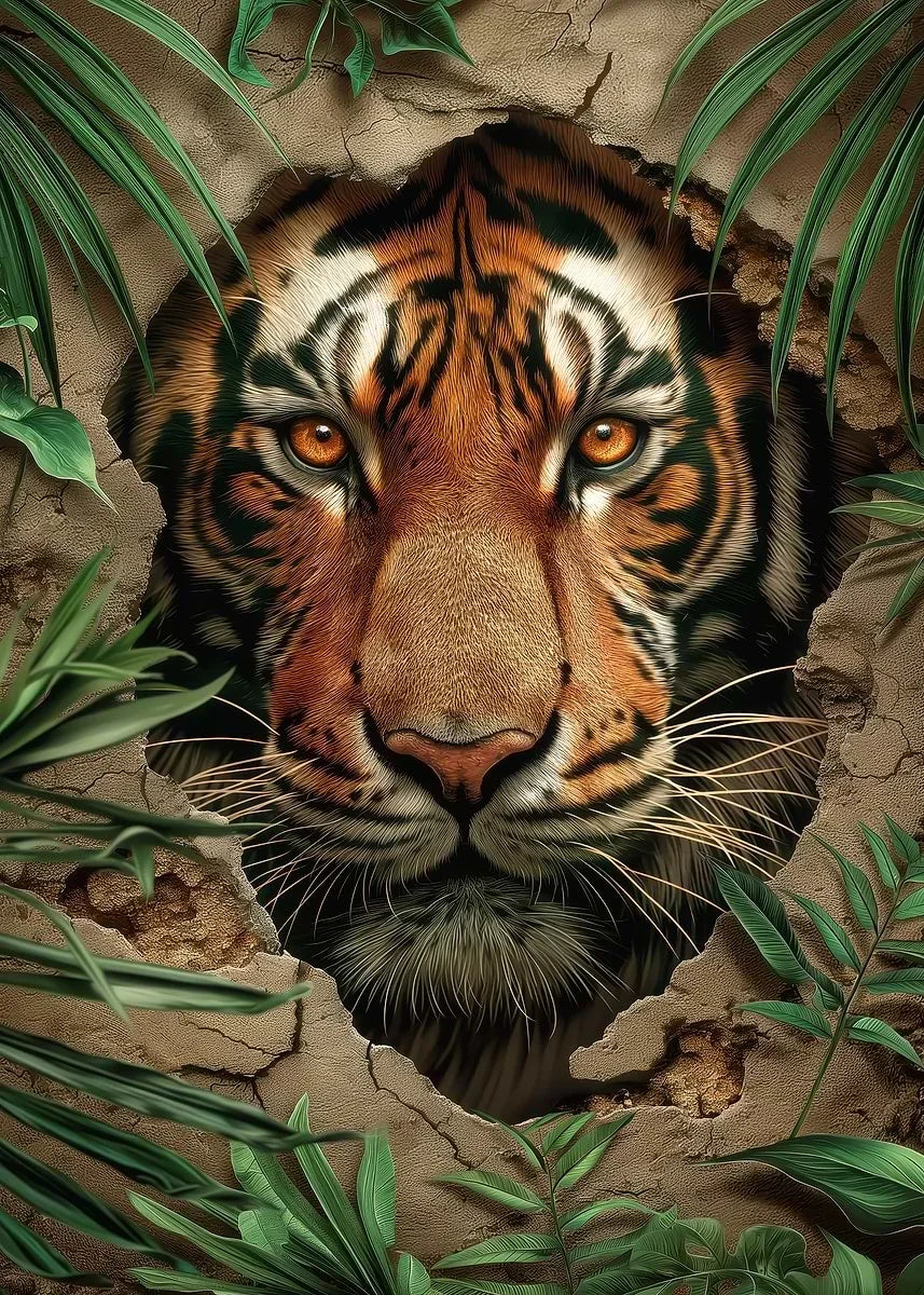 Tropical Tiger Forest Canvas Wall Art | Minimalist Home Decor Canvas Wall Art Peaceful Pleasures Health and Wellness