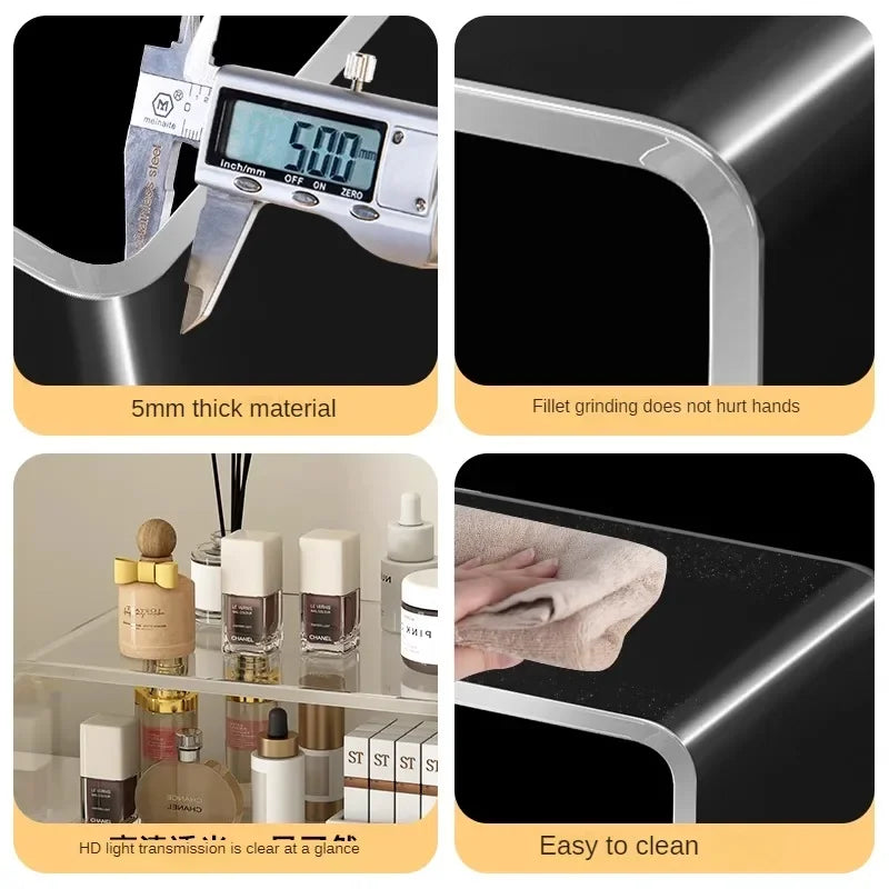 Clear Acrylic Shelf Organizer – Cosmetics, Perfume & Toy Display