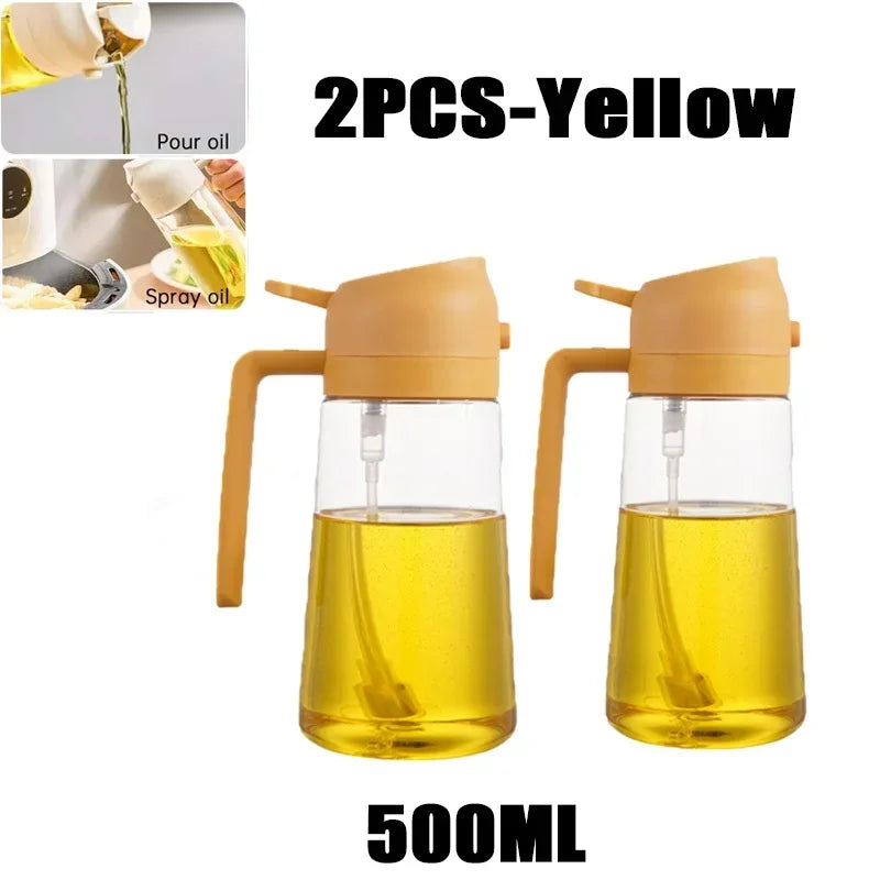 2-in-1 Oil Sprayer & Dispenser Bottle – 500ml Kitchen Spray