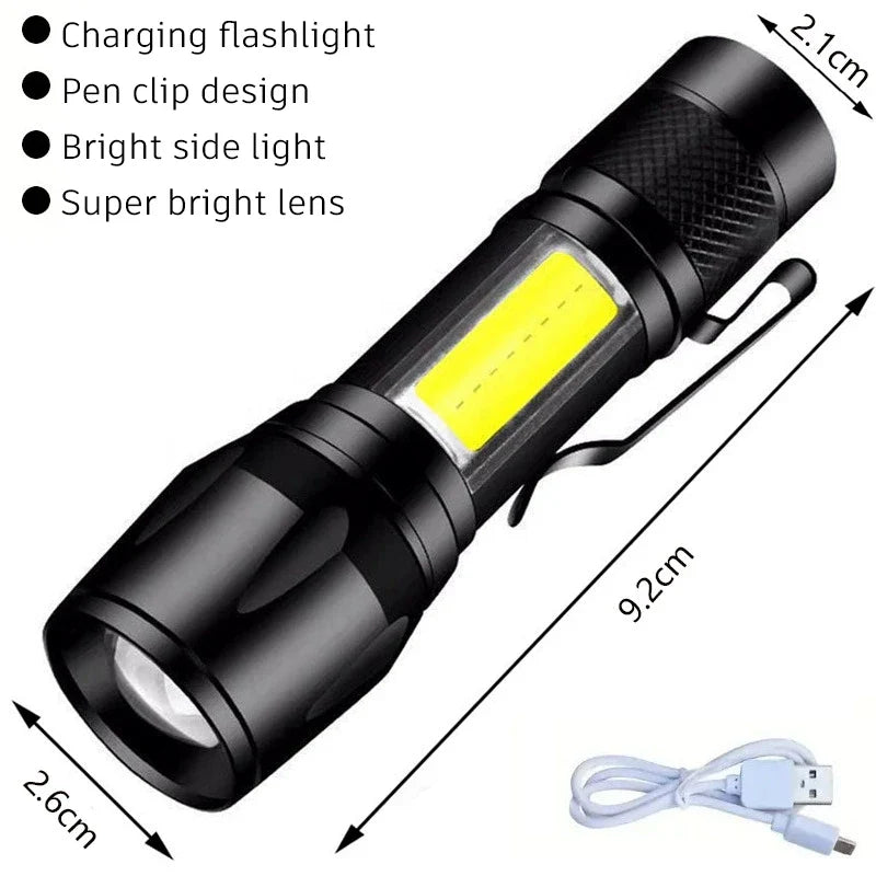 ZHIYU Super Bright USB Rechargeable LED Tactical Flashlight