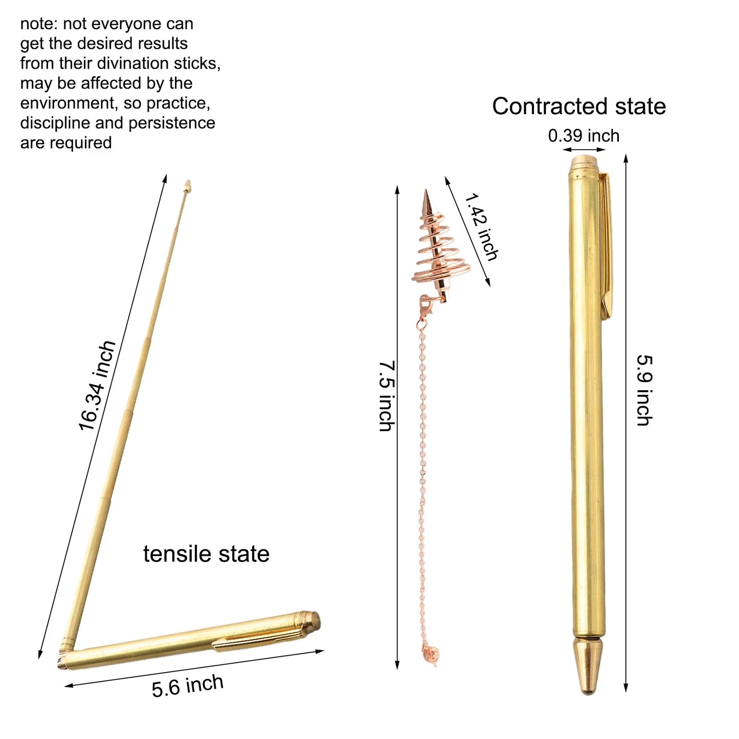 99.9% Copper Dowsing Rods & Pendulum Set – 3/4pcs