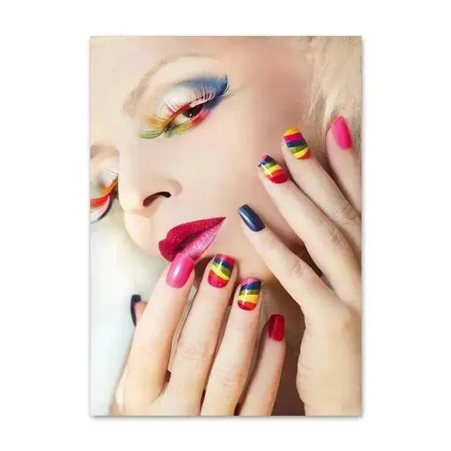 Nail Art Canvas Poster | Nordic Modern Wall Art for Salons