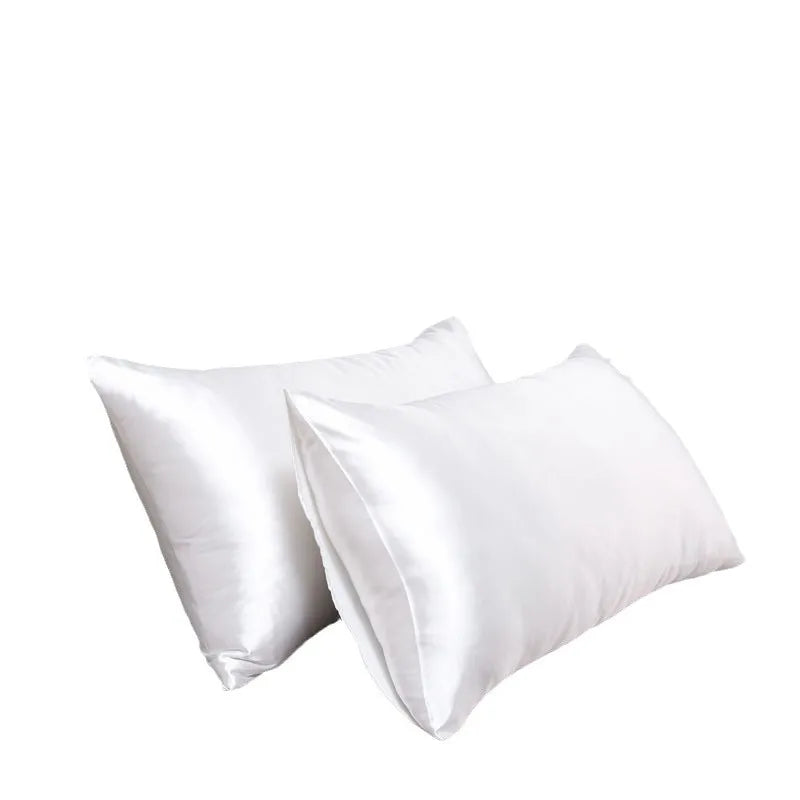 Silk Pillowcase Set of 2, Soft Breathable Mulberry Silk Pillow Cover for Hair and Skin, Luxury Zippered Pillow Case for Peaceful Pleasures Health and Wellness White 1set 51x66cm
