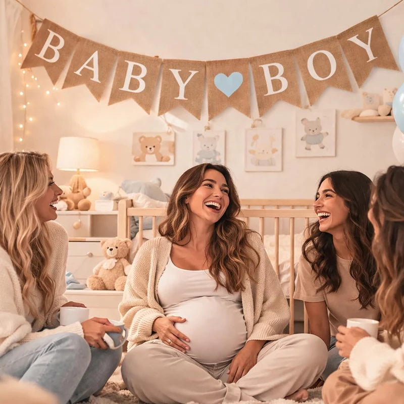 Baby Boy Banner Bunting Garland – Baby Shower & Gender Reveal
