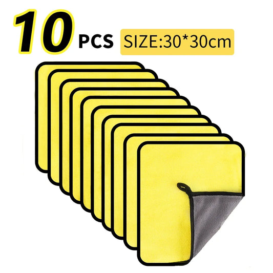 Microfiber Car Wash Towels 3/5/10 Pack | 30x30 & 30x60cm Microfiber Cleaning Towels Peaceful Pleasures Health and Wellness 10pcs 30-30cm