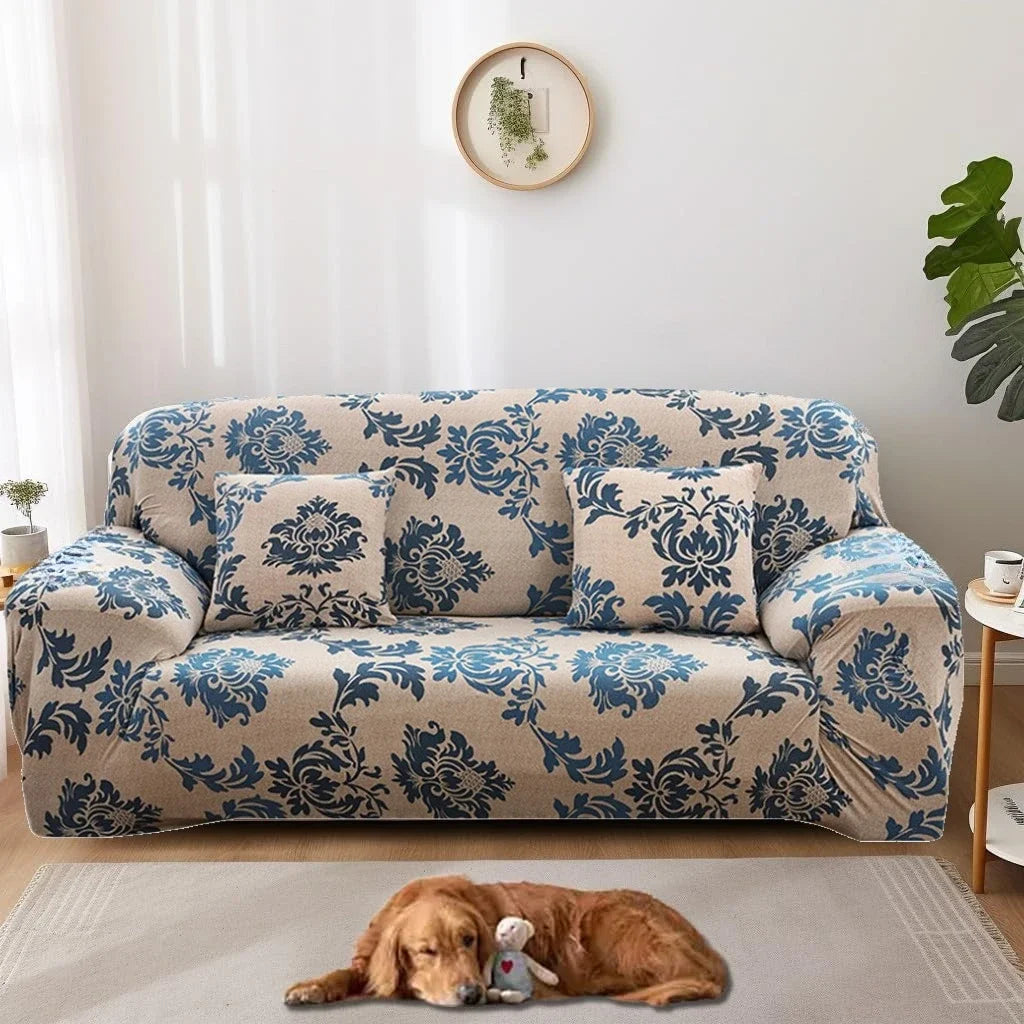 Printed Slipcover Stretch Sofa Cover with Pillowcase Couch Cover Furniture Protector For Bedroom Office Living Room Home Decor Peaceful Pleasures Health and Wellness B 3-seater 190-230cm
