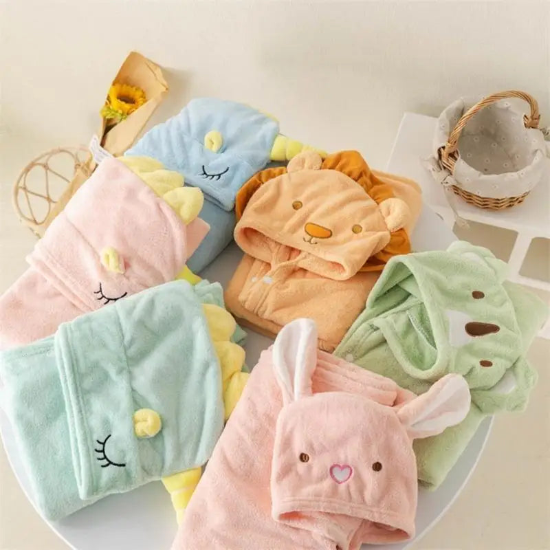 Kids Hooded Bath Towel | Soft Coral Fleece Baby Bathrobe 4–6Y