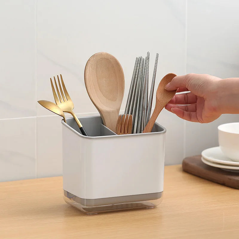 Multifunctional Kitchen Utensil Holder Chopstick Spoon Fork Storage Rack No Drill Needed Kitchen Drainage Holder Organizer Peaceful Pleasures Health and Wellness