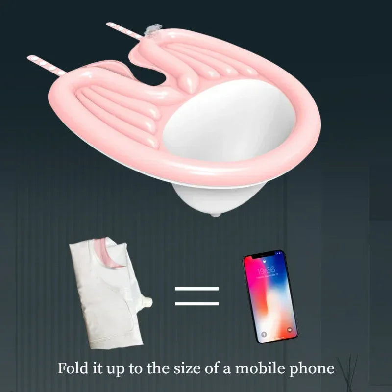 Inflatable Shampoo Basin PVC Foldable Portable Shampoo Pad Spa Tub Deflate Hair Washing Basin for Pregnant Women Elderly Peaceful Pleasures Health and Wellness