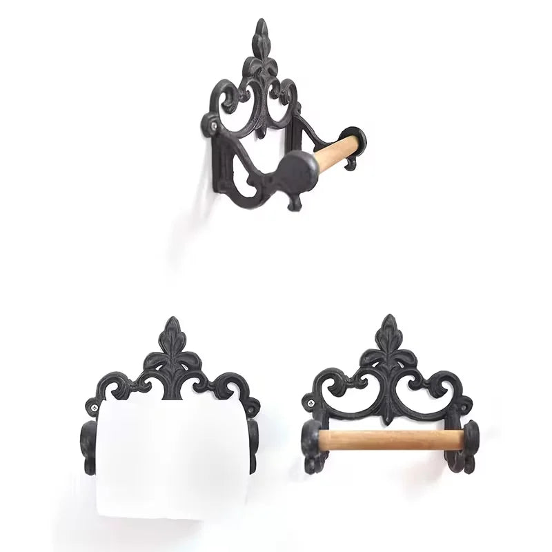 French Wrought Iron Wall Mount Toilet Paper Holder | Decor