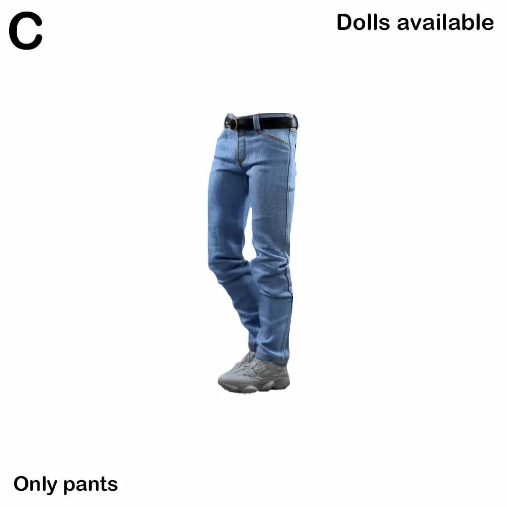 1/6 Scale Jeans 12" Scale Pants Doll Pants Man Doll Clothes Peaceful Pleasures Health and Wellness C