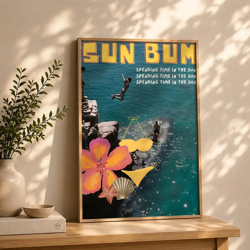 Scenery B-Beach Sea OceanS Poster HD Self Adhesive Waterproof Wall Art Ideal for Home Office Dorm Bedroom Great Gift Peaceful Pleasures Health and Wellness White7 50X70cmNoframe