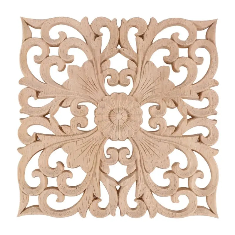 A36T-Wooden Decal Supply European-Style Applique Real Wood Carving Accessories And Retail.Woodcarving Peaceful Pleasures Health and Wellness Wood color 20 20 1Cm