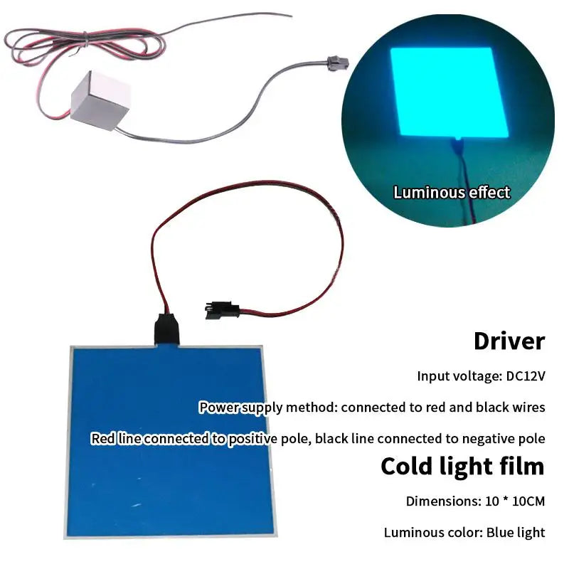1 Piece 12V EL Flexible Electroluminescent Cold Light Source Cuttable DIY Luminous Frame Backlight Model Environmental Source Peaceful Pleasures Health and Wellness Blue