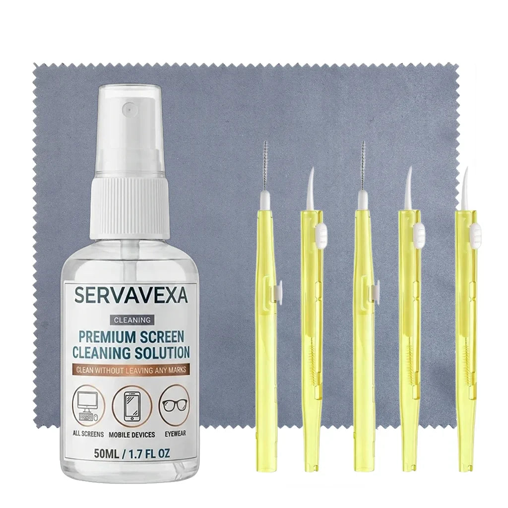 7-in-1 Screen Cleaner Kit – Spray, Brushes & Microfiber Cloth