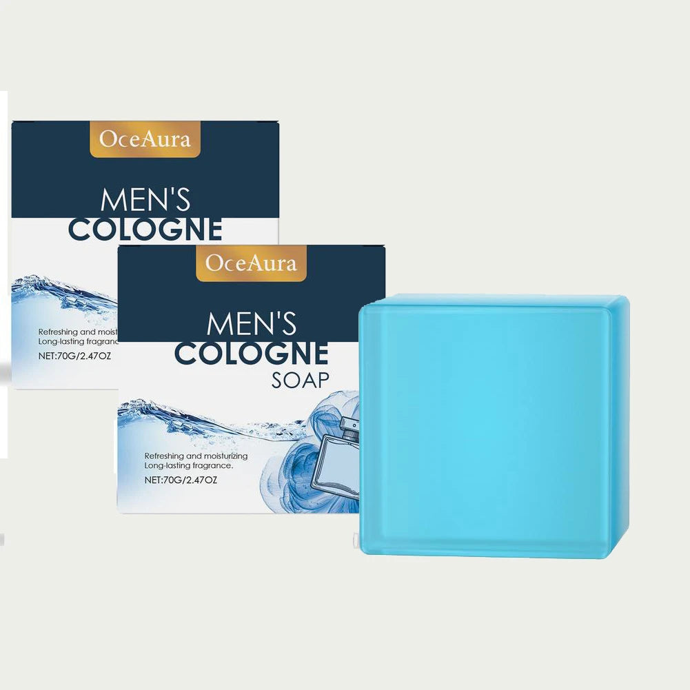 Ouhoe Men's Cologne Handmade Natural Bar Soap 70g – Deep Cleansing, Moisturizing & Exfoliating Body Soap (1 or 2 Bars) Peaceful Pleasures Health and Wellness 2PCS