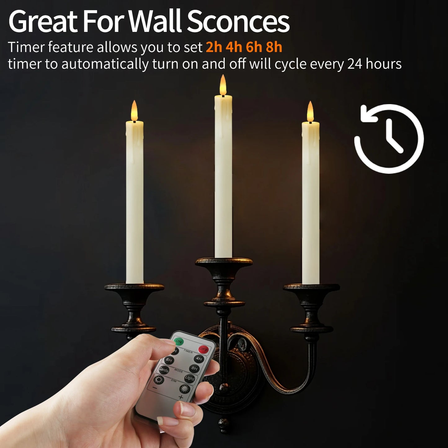 Flameless Candles with Remote Timer Battery Operated LED Flickering Taper Candle for Christmas Decor with 6 Pack Gold Holder Peaceful Pleasures Health and Wellness